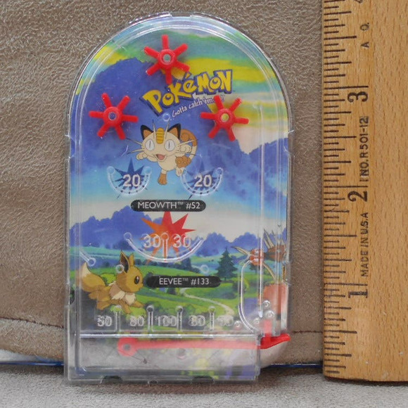 Vintage 2000 Pokémon Meowth & Eevee Pinball Mini Game Party Favor - Picture 4 of 5